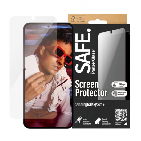 SAFE. by PanzerGlass - Screen protector for mobile phone - ultra-wide fit w. EasyAligner - glass - for Samsung Galaxy S24+ - 2