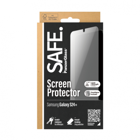 SAFE. by PanzerGlass - Screen protector for mobile phone - ultra-wide fit w. EasyAligner - glass - for Samsung Galaxy S24+ - 3