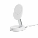 Belkin BoostCharge Pro - Wireless charging stand - magnetic + AC power adapter - 15 Watt - white