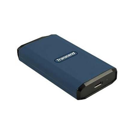 Transcend ESD410C - SSD - encrypted - 1 TB - external (portable) - USB (USB-C connector) - 256-bit AES - dark blue - 0