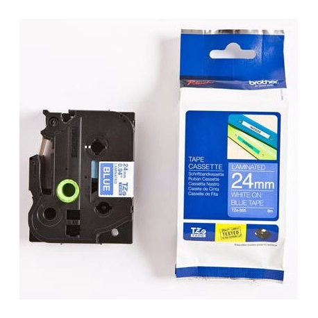 Brother TZe-555 - White on blue - Roll (2.4 cm x 8 m) 1 cassette(s) laminated tape - for Brother PT-D600; P-Touch PT-D800, P900, P950; P-Touch Cube Plus PT-P710 - 1
