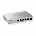 Zyxel XMG-100 Series XMG-105HP - Switch - unmanaged - unmanaged - 5 x 100 / 1000 / 2.5G (PoE++) + 1 x Gigabit SFP  /  10 Gigabit SFP+ - desktop, wall-mountable - PoE++ (70 W)