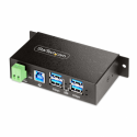 StarTech.com 4-Port Managed USB Hub with 4x USB-A, Heavy Duty with Metal Industrial Housing, ESD & Surge Protection, Wall / Desk / Din-Rail Mountable, USB 3.0 / 3.1 / 3.2 Gen 1 5Gbps - Hub - 3 x USB 3.2 Gen 2 + 1 x USB 3.2 Gen 1 - desktop, DIN rail mountable, wall-mountable - TAA Compliant