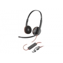 Poly Blackwire 3220 - Blackwire 3200 Series - headset - on-ear - wired - active noise cancelling - USB-C - black - Skype Certified, Avaya Certified, Cisco Jabber Certified, UC certified