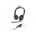 Poly Blackwire 5220 - Headset - on-ear - wired - active noise cancelling - 3.5 mm jack, USB-C - black - Certified for Skype for Business, Zoom Certified, Certified for Microsoft Teams, Avaya Certified, Cisco Jabber Certified, Works With Chromebook Certified, UC certified