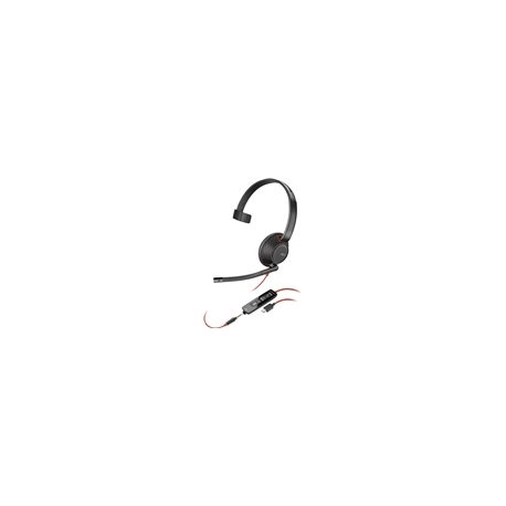 Poly Blackwire 5210 - Blackwire 5200 series - headset - on-ear - wired - active noise cancelling - 3.5 mm jack, USB-C - black - Certified for Skype for Business, Zoom Certified, Certified for Microsoft Teams, Avaya Certified, Cisco Jabber Certified, Works With Chromebook Certified, UC certified - 0