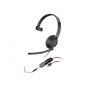 Poly Blackwire 5210 - Blackwire 5200 series - headset - on-ear - wired - active noise cancelling - 3.5 mm jack, USB-C - black - Certified for Skype for Business, Zoom Certified, Certified for Microsoft Teams, Avaya Certified, Cisco Jabber Certified, Works With Chromebook Certified, UC certified
