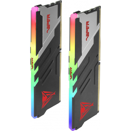 Patriot Viper Venom RGB DDR5 series - DDR5 - kit - 64 GB: 2 x 32 GB - DIMM 288-pin - 5200 MHz / PC5-41600 - CL40 - unbuffered - on-die ECC - silver, red, matte black - 3
