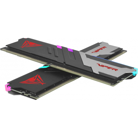 Patriot Viper Venom RGB DDR5 series - DDR5 - kit - 64 GB: 2 x 32 GB - DIMM 288-pin - 5200 MHz / PC5-41600 - CL40 - unbuffered - on-die ECC - silver, red, matte black - 4
