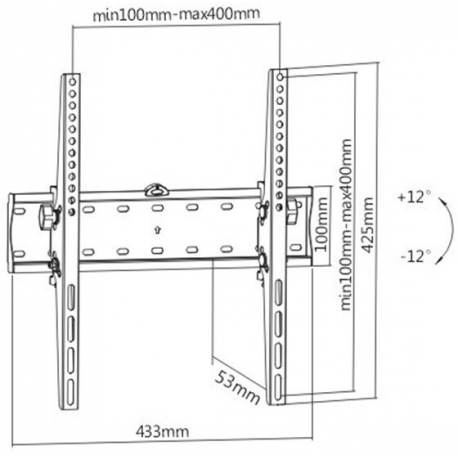 Gembird WM-55T-02 - Mounting kit (wall mount) - for LCD TV - steel - fine texture black - screen size: 32"-55" - 3