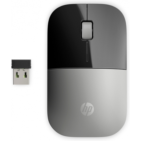 HP Z3700 - Mouse - blue LED - wireless - 2.4 GHz - USB wireless receiver - silver - for OMEN by HP Laptop 16; Victus by HP Laptop 16; Laptop 15, 17; Pavilion Plus Laptop 14 - 0