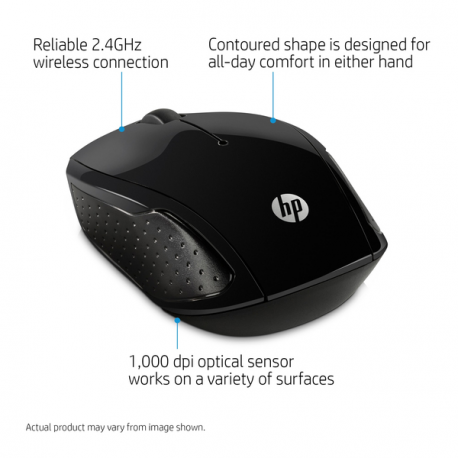 HP 200 - Mouse - right and left-handed - optical - wireless - 2.4 GHz - USB wireless receiver - for OMEN by HP Laptop 16, 17; Chromebook 14; Pavilion TP01; Pavilion x360 Laptop - 8