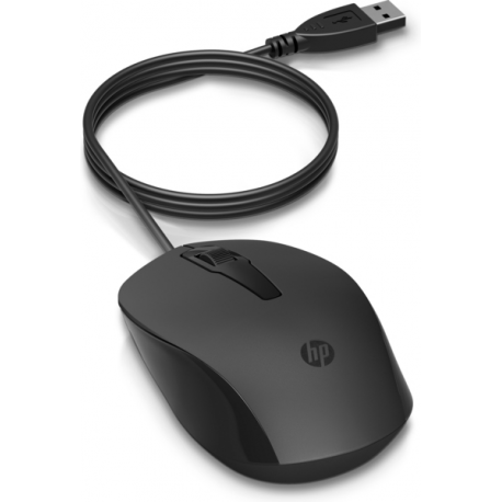 HP 150 - Mouse - right and left-handed - optical - wired - USB - black - for OMEN by HP Laptop 16; Victus by HP Laptop 16; Laptop 15, 17; Pavilion Plus Laptop 14 - 8