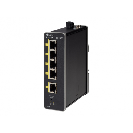 Cisco Industrial Ethernet 1000 Series - Switch - Managed - 1 x 10/100 (uplink) + 4 x 10/100 (downlink) - DIN rail mountable - DC power - 0
