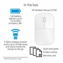 HP Z3700 - Mouse - blue LED - wireless - 2.4 GHz - USB wireless receiver - white - for OMEN by HP Laptop 16; Victus by HP Laptop 16; Laptop 15, 17; Pavilion Plus Laptop 14