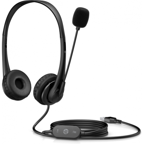 HP G2 - Headset - on-ear - wired - USB - shadow black - for OMEN by HP Laptop 16; Victus by HP Laptop 16; Laptop 15; Pavilion Plus Laptop 14 - 1