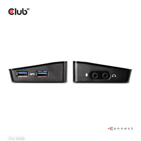Club3D SenseVision USB 3.0 4K Docking Station - Docking station - USB - DVI, HDMI, DP - GigE - 3