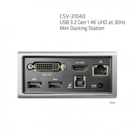 Club3D SenseVision USB 3.0 4K Mini Docking Station - Docking station - USB - DVI, HDMI - GigE - 10