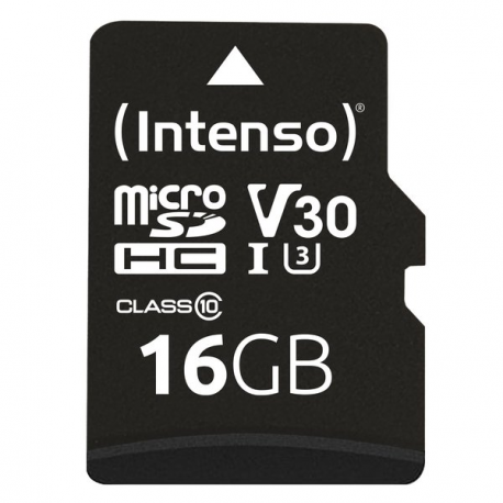 Intenso - Flash memory card (microSDHC to SD adapter included) - 16 GB - UHS Class 1 / Class10 - microSDHC UHS-I - 0