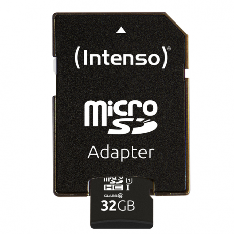 Intenso Premium - Flash memory card (microSDHC to SD adapter included) - 32 GB - UHS Class 1 / Class10 - microSDHC UHS-I - 2