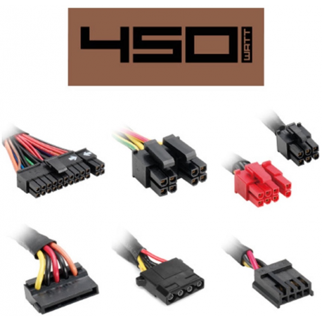 Sharkoon SilentStorm SFX 450 Bronze - Power supply (internal) - SFX12V 3.2 - 80 PLUS Bronze - AC 100-240 V - 450 Watt - active PFC - black - 2