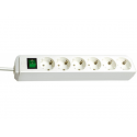 Brennenstuhl Eco-Line - Power strip - output connectors: 6 - 1.5 m - white