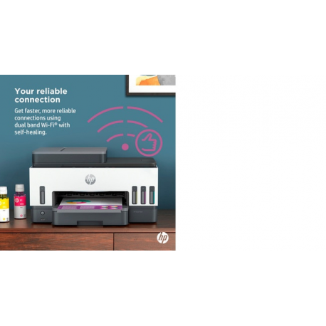 HP Smart Tank 7605 All-in-One - Multifunction printer - colour - ink-jet - refillable - Letter A (216 x 279 mm) / A4 (210 x 297 mm) (original) - A4 / Legal (media) - up to 13 ppm (copying) - up to 15 ppm (printing) - 250 sheets - USB 2.0, Wi-Fi(n), Bluetooth - 14