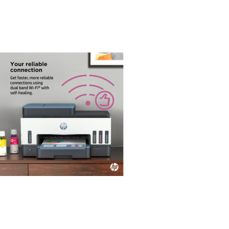 HP Smart Tank 7605 All-in-One - Multifunction printer - colour - ink-jet - refillable - Letter A (216 x 279 mm) / A4 (210 x 297 mm) (original) - A4 / Legal (media) - up to 13 ppm (copying) - up to 15 ppm (printing) - 250 sheets - USB 2.0, Wi-Fi(n), Bluetooth - 20