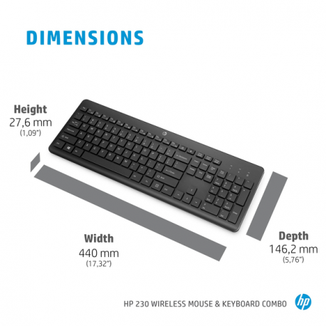 HP 230 - Keyboard and mouse set - wireless - 2.4 GHz - German - white - for OMEN by HP Laptop 16; Victus by HP Laptop 16; Laptop 15, 17; Pavilion Plus Laptop 14 - 3