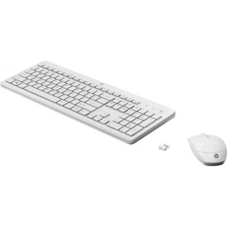 HP 230 - Keyboard and mouse set - wireless - 2.4 GHz - German - white - for OMEN by HP Laptop 16; Victus by HP Laptop 16; Laptop 15, 17; Pavilion Plus Laptop 14 - 14
