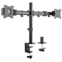 eSTUFF - Mounting kit (dual monitor mount) - for 2 LCD displays - plastic, aluminium, steel - black - screen size: 17"-32" - desk-mountable
