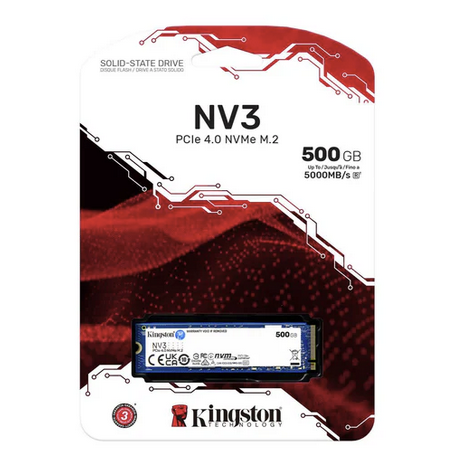 Kingston NV3 - SSD - 500 GB - internal - M.2 2280 - PCIe 4.0 x4 (NVMe) - 0