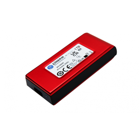 Kingston XS1000 - SSD - 1 TB - external (portable) - USB 3.2 Gen 2 (USB-C connector) - red - 6
