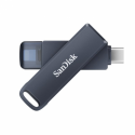 SanDisk Phone Drive - USB flash drive - 128 GB - USB-C / Lightning - metallic sky