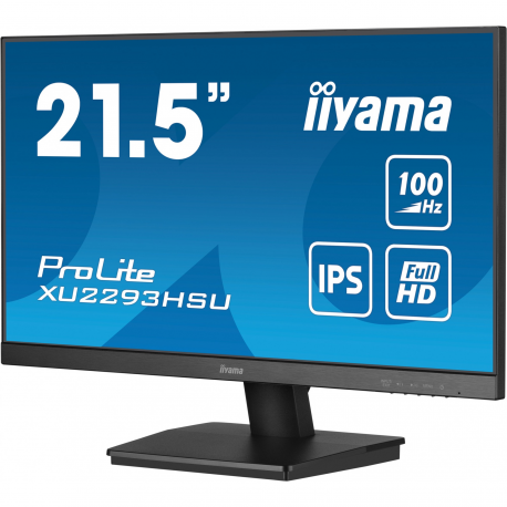 iiyama ProLite XU2293HS-B6 - LED monitor - 22" (21.5" viewable) - 1920 x 1080 Full HD (1080p) @ 100 Hz - IPS - 300 cd / m² - 1000:1 - 1 ms - HDMI, DisplayPort - speakers - matte, black - 1