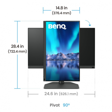 BenQ SW242Q - LED monitor - 24.1" - 2560 x 1600 2K @ 60 Hz - IPS - 400 cd/m² - 1000:1 - 5 ms - HDMI, DisplayPort, USB-C - 9