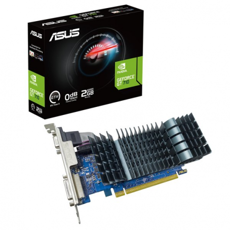 ASUS GeForce GT 710 EVO - Graphics card - GF GT 710 - 2 GB DDR3 - PCIe 2.0 low profile - DVI, HDMI, D-Sub - fanless - 4