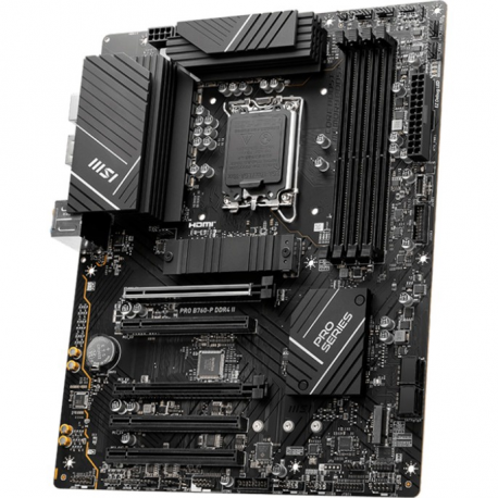 MSI PRO B760-P II - Motherboard - ATX - LGA1700 Socket - B760 Chipset - USB 3.2 Gen 1, USB-C 3.2 Gen 1, USB-C 3.2 Gen2 - 2.5 Gigabit LAN - onboard graphics (CPU required) - HD Audio (8-channel) - 2