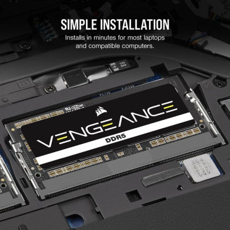 CORSAIR Vengeance - DDR5 - kit - 96 GB: 2 x 48 GB - SO-DIMM 262-pin - 2600 MHz  /  PC5-41600 - CL44 - 1.1 V - 5