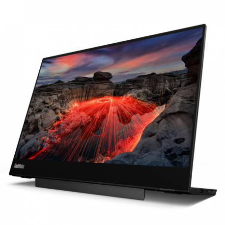 Lenovo ThinkVision M14t Gen 2 - LED monitor - 14" - portable - touchscreen - 2240 x 1400 - IPS - 300 cd / m² - 1500:1 - 6 ms - 2xUSB-C - raven black - 10