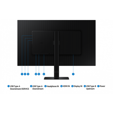 Samsung ViewFinity S6 S32D600EAU - S60UD Series - LED monitor - 32" - 2560 x 1440 QHD @ 100 Hz - IPS - 350 cd/m² - 1000:1 - HDR10 - 5 ms - HDMI, DisplayPort - black - 7