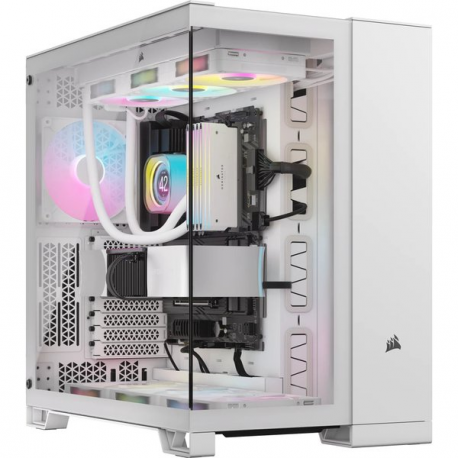 CORSAIR iCUE 6500X RGB - Mid tower - ATX - windowed side panel (tempered glass) - no power supply (ATX) - white - USB / Audio - 0