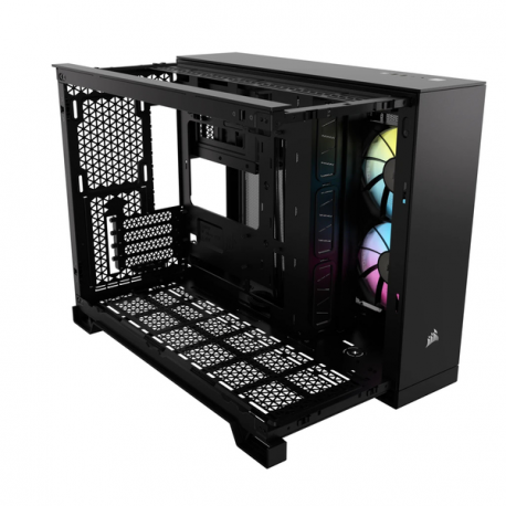 CORSAIR iCUE LINK 2500X RGB - Mid tower - micro ATX - windowed side panel (tempered glass) - no power supply (ATX) - black - USB/Audio - 4