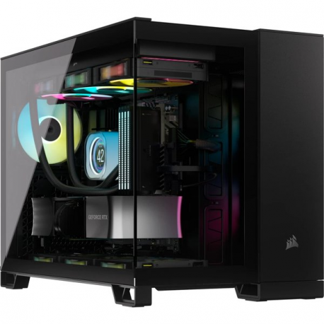 CORSAIR iCUE LINK 2500X RGB - Mid tower - micro ATX - windowed side panel (tempered glass) - no power supply (ATX) - black - USB/Audio - 13