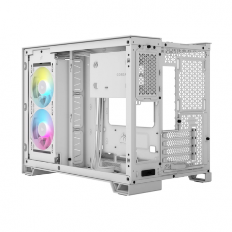 CORSAIR iCUE LINK 2500X RGB - Mid tower - micro ATX - windowed side panel (tempered glass) - no power supply (ATX) - white - USB/Audio - 11