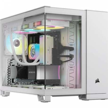 CORSAIR iCUE LINK 2500X RGB - Mid tower - micro ATX - windowed side panel (tempered glass) - no power supply (ATX) - white - USB/Audio - 14