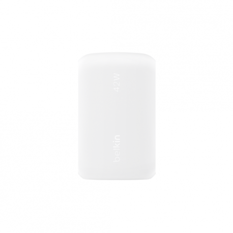 Belkin BoostCharge - Power adapter - 42 Watt - 3 A - PD 3.0 - 2 output connectors (24 pin USB-C, USB) - white - 3