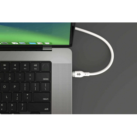 HyperJuice - USB cable - 24 pin USB-C (M) to 24 pin USB-C (M) - USB 2.0 - 1 m - USB Power Delivery (240W), extended power range (EPR) - white - 4