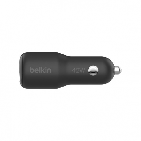 Belkin BoostCharge - Car power adapter - 42 Watt - PD 3.0, Fast Charge - 2 output connectors (USB, 24 pin USB-C) - 2