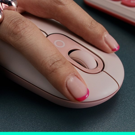 Logitech POP - Mouse - customisable emoji - optical - 4 buttons - wireless - Bluetooth 5.1 LE - rose - 1